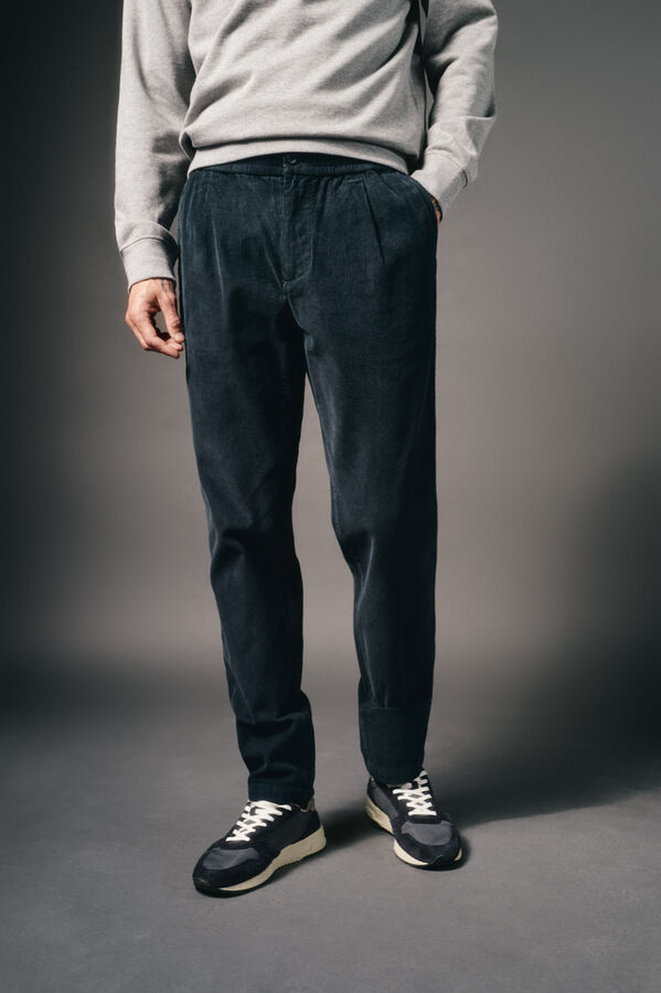 OOTO Cal&ccedil;as de veludo veludo com el&aacute;stico Azul