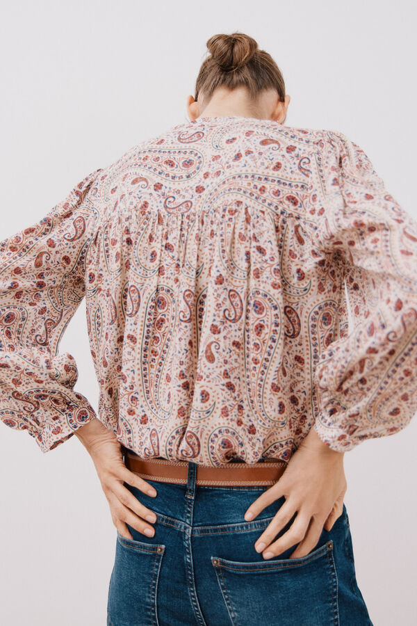 Cortefiel Blusa estampada Estampado blanco