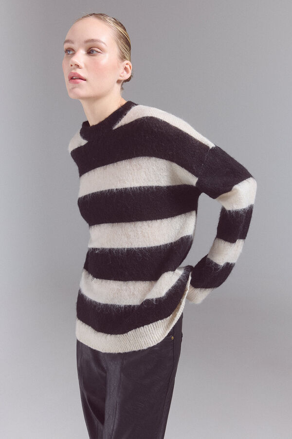 Slowlove Camisola riscas Ecru