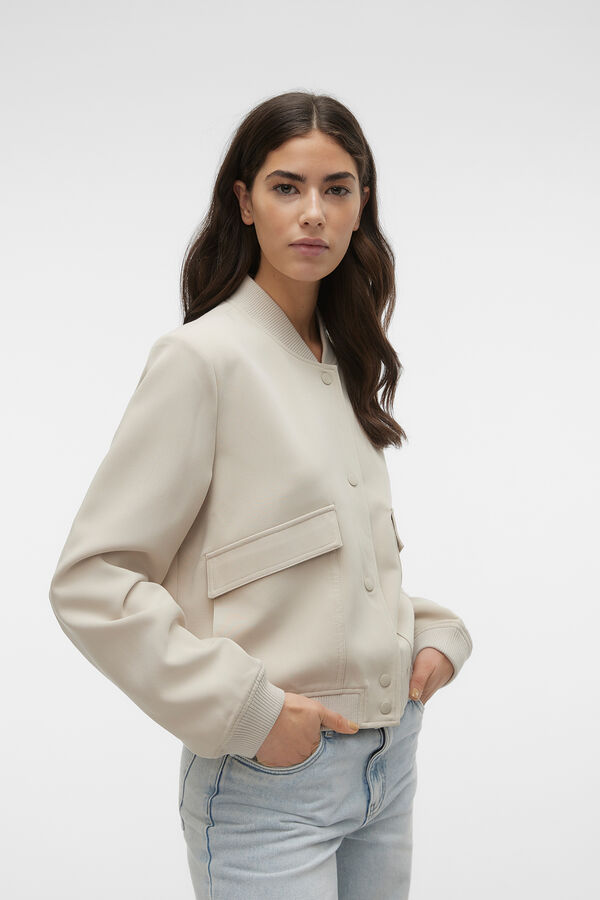 Vero Moda Chaqueta bomber de manga larga Beige