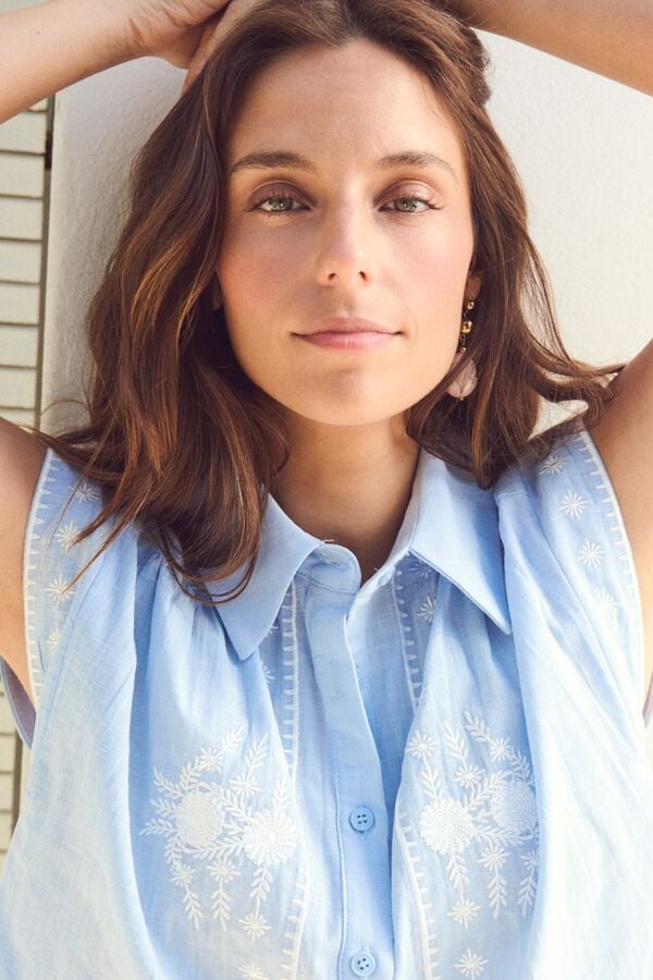 Pol&iacute;n Et Moi Blusa bordada Sandy Azul