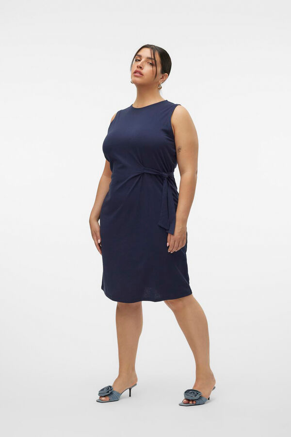 Vero Moda Curve Vestido curto de algod&atilde;o tamanho grande Azul
