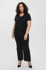 Vero Moda Curve Camiseta básica com gola bico size Preto