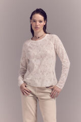Slowlove Top de renda Ecru