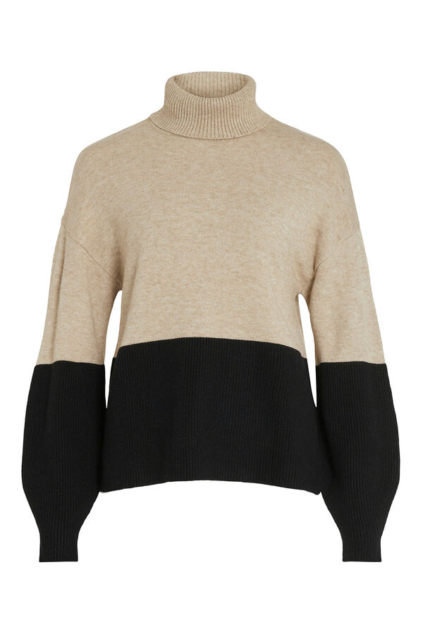 Vila Jersey de punto bicolor Estampado blanco