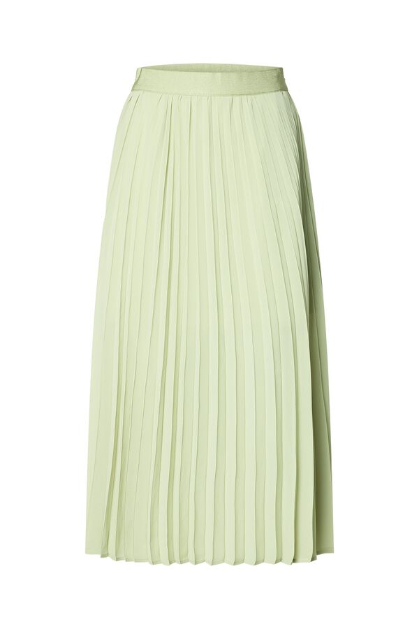 Selected Saia comprida plissada Verde
