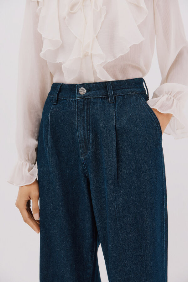 Cortefiel Pantal&oacute;n vaquero pinzas Azul