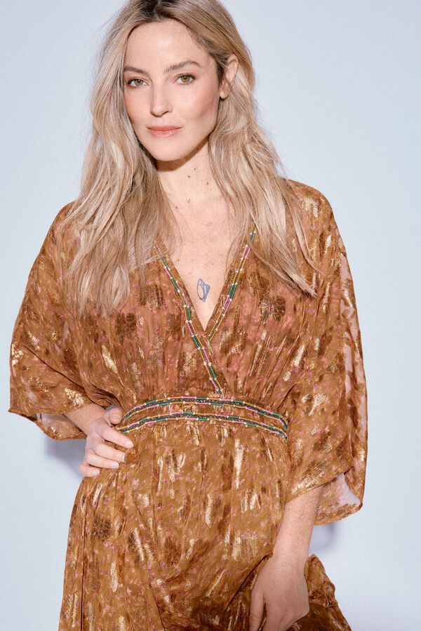 Slowlove Vestido estampado lúrex Multicolorido