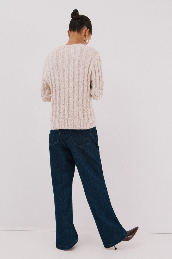 Cortefiel Jersey punto torzales Marfil