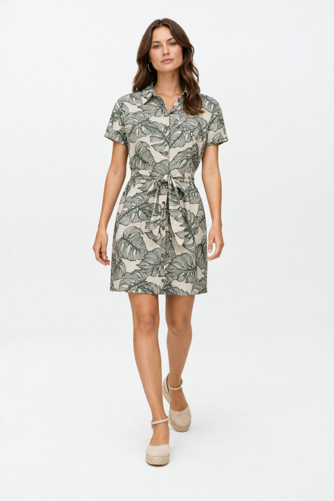 Vila Vestido camisero corto con bordados