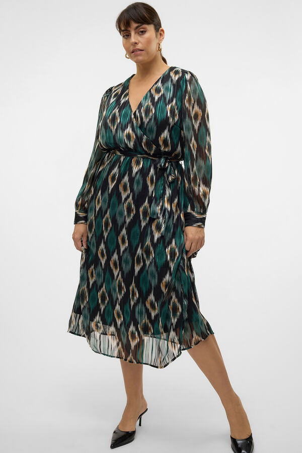 Vero Moda Curve Vestido midi de talla grande Verde oscuro