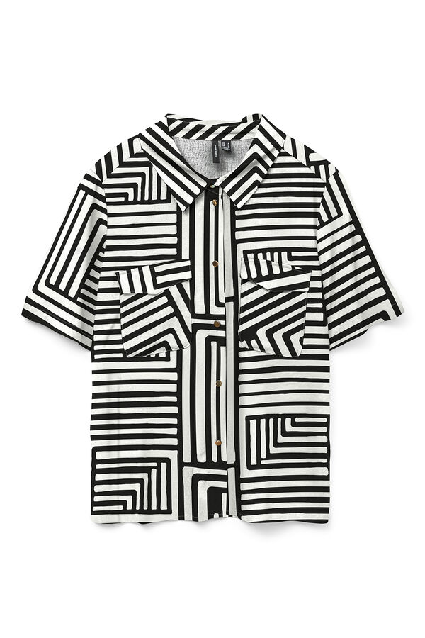 Vero Moda Camisa de manga curta com gola de lapela Impress&atilde;o