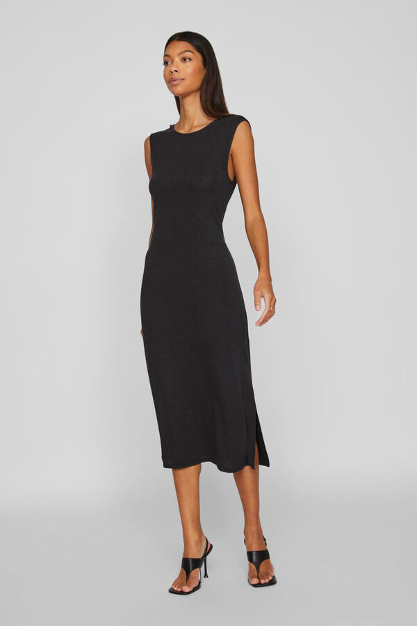 Vila Vestido midi sin mangas Negro