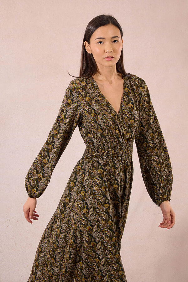 Molly Bracken Vestido largo con estampado y pliegues Multicolor