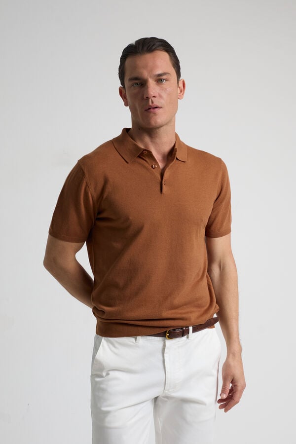 PuroEGO Malha polo Castanho
