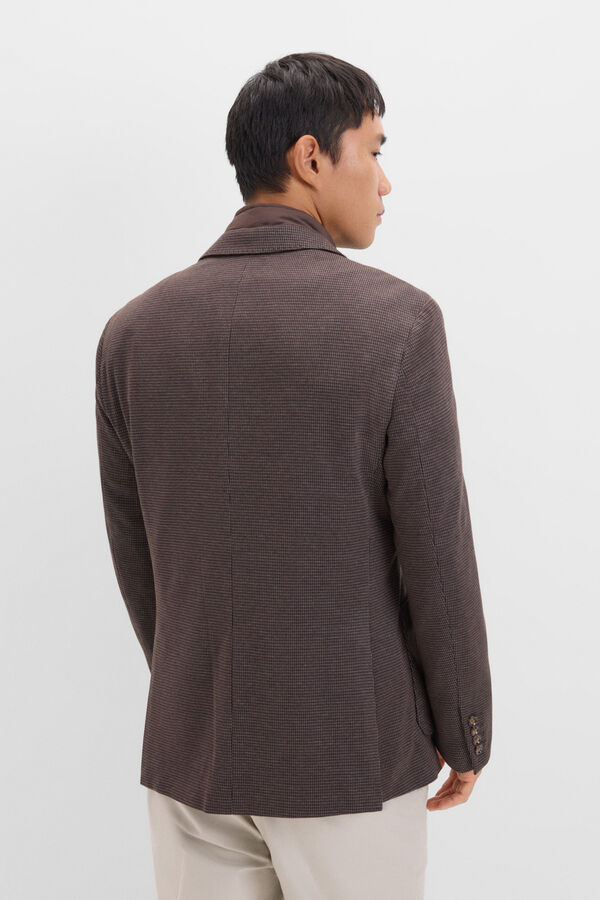 Cortefiel Blazer de malha com debruns remov&iacute;veis Castanho