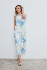 Vila Vestido midi satinado de fiesta Gris