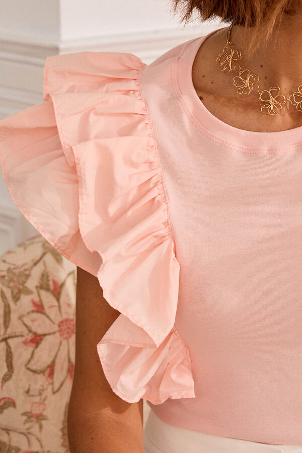 Pol&iacute;n Et Moi Camiseta con volantes Odelia Coral