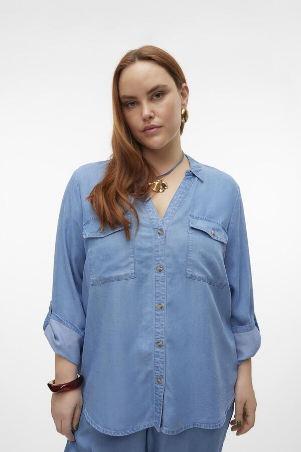 Vero Moda Curve Camisa denim talla grande Azul