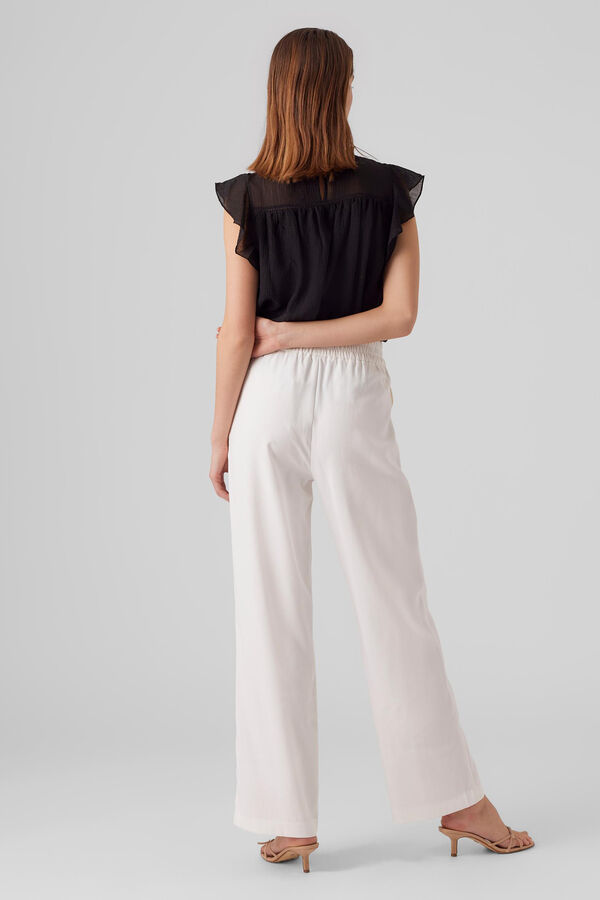 Vero Moda Pantal&oacute;n culotte fluido Blanco