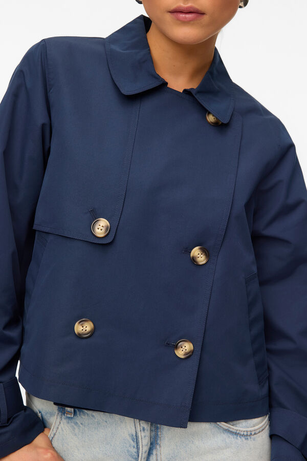 Vero Moda Trench coat curto com bolsos Azul