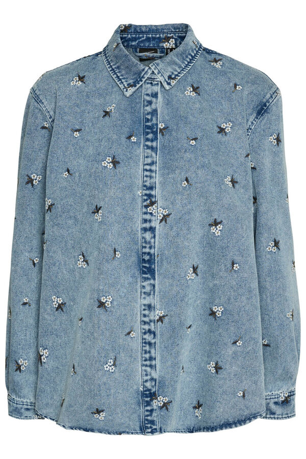 Vero Moda Camisa de ganga estampada Azul