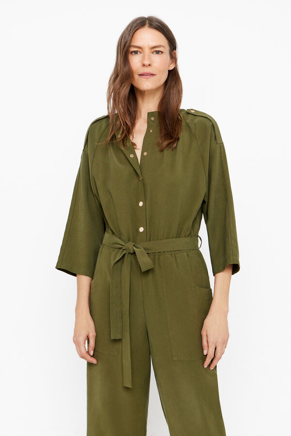 Cortefiel Macac&atilde;o comprido fluido Verde