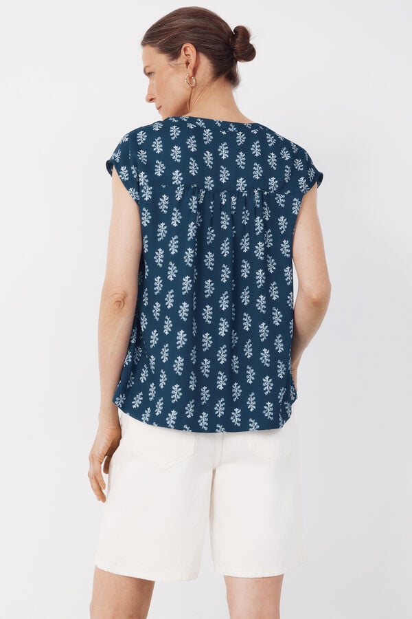 Cortefiel Blusa entred&oacute;s Estampado azul
