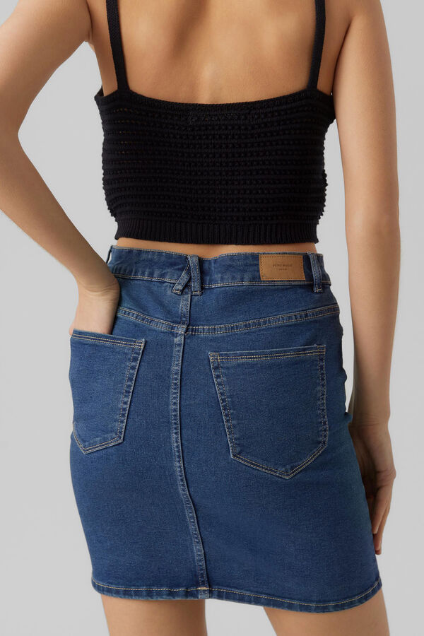 Vero Moda Saia denim ajustada Azul