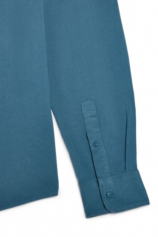 OOTO Camisa lisa de manga comprida Azul