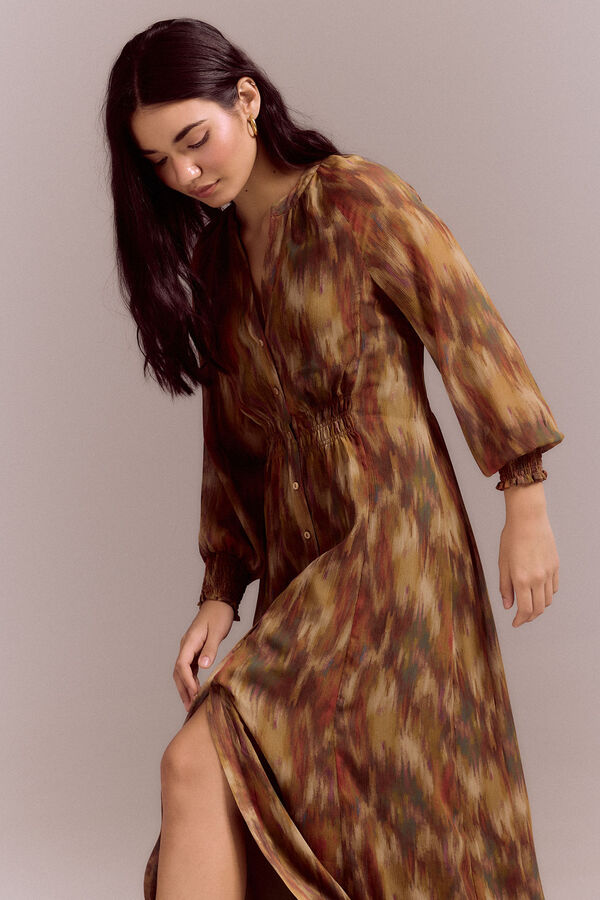 Slowlove Vestido midi estampado Estampado verde
