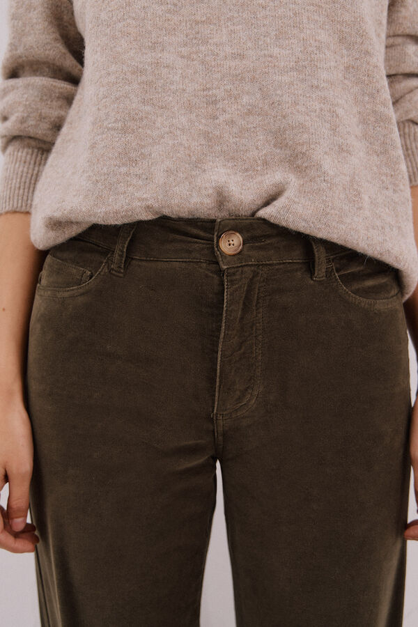 Cortefiel Pantalones Marine Velvet Verde