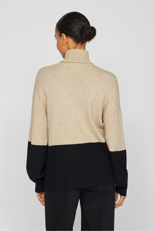 Vila Jersey de punto bicolor Estampado blanco