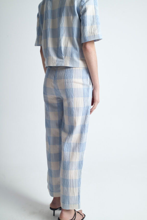 Object Calças fluidas com estampado Azul