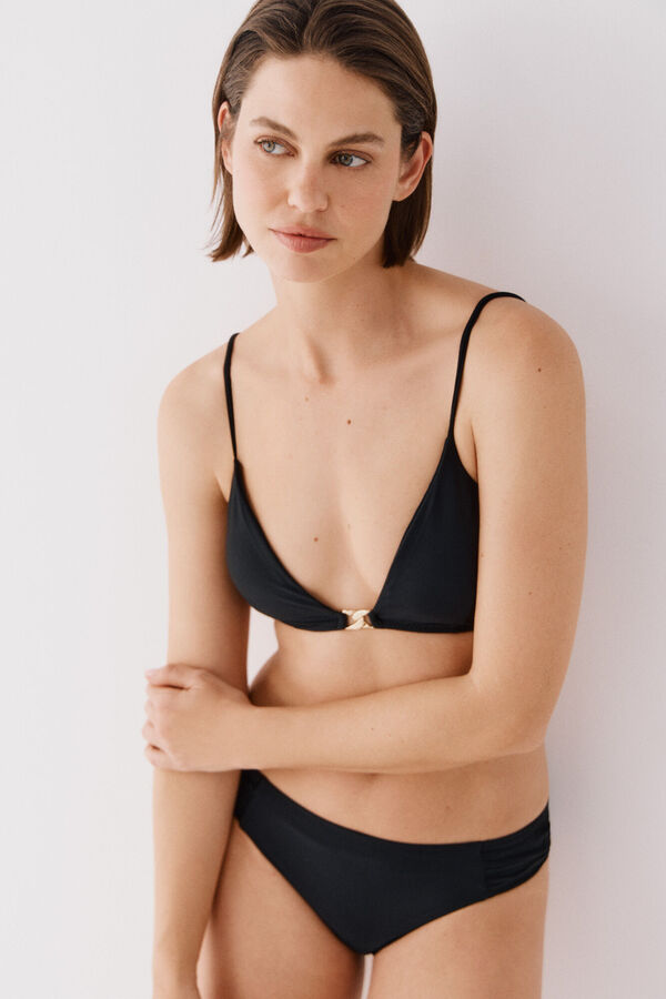 Cortefiel Top bikini negro cadena Negro