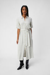 Object Vestido camisero de lino manga corta Gris