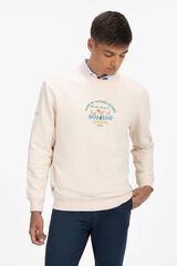 elPulpo Sweatshirt bordado para amantes da natureza  Ecru