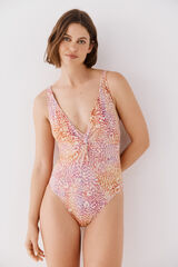 Cortefiel Ba&ntilde;ador moldeador drapeado Estampado rojo