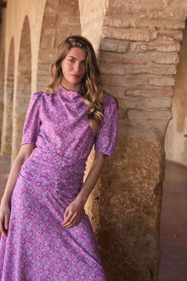 Pol&iacute;n Et Moi Vestido floral Ophelia Roxo