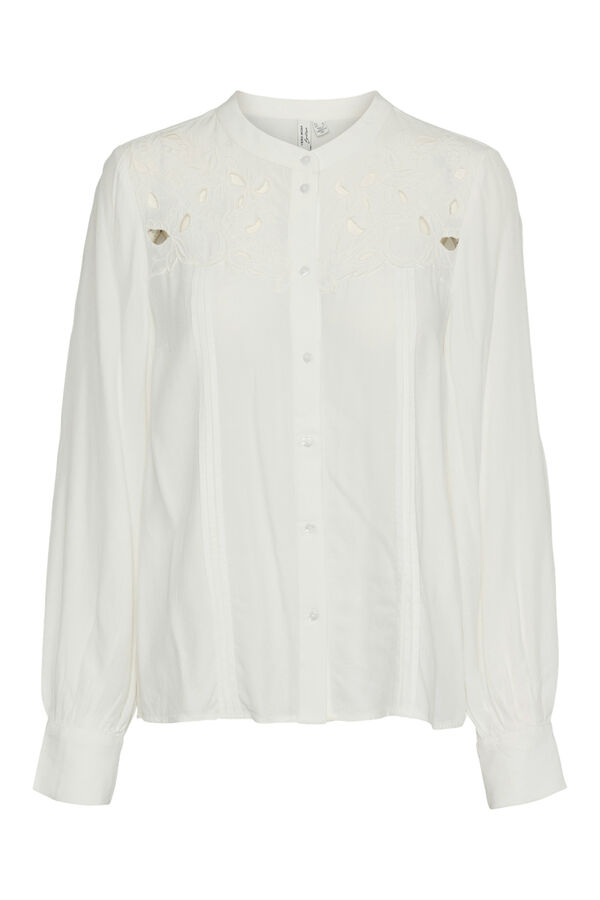 Vero Moda Camisa de manga larga con bordados Blanco