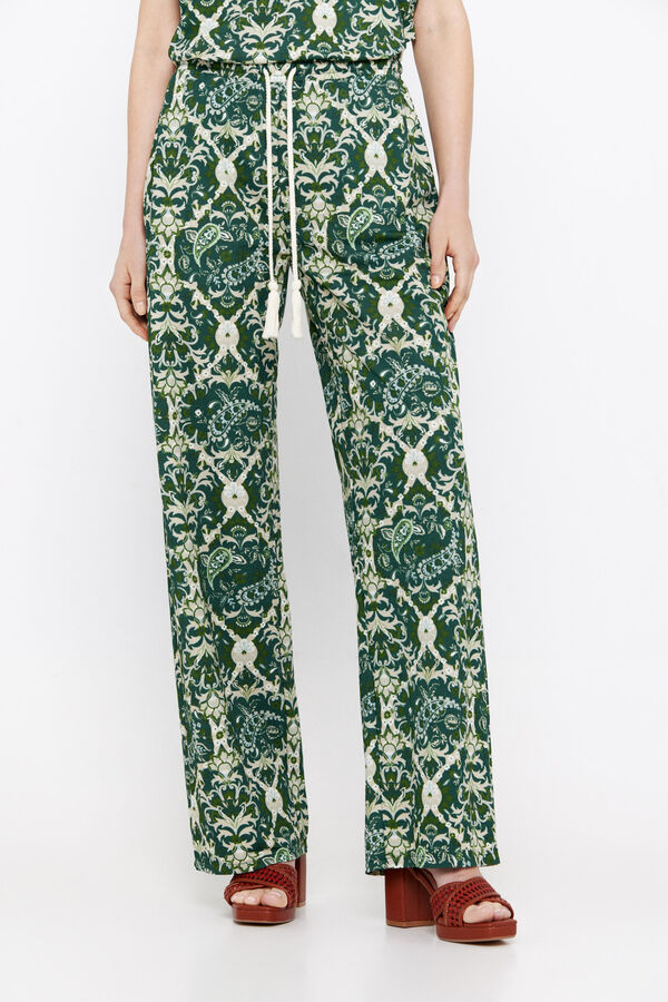 Cortefiel Cal&ccedil;as malha estampadas Verde