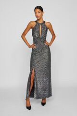 Vila Vestido largo fiesta pedrer&iacute;a Azul