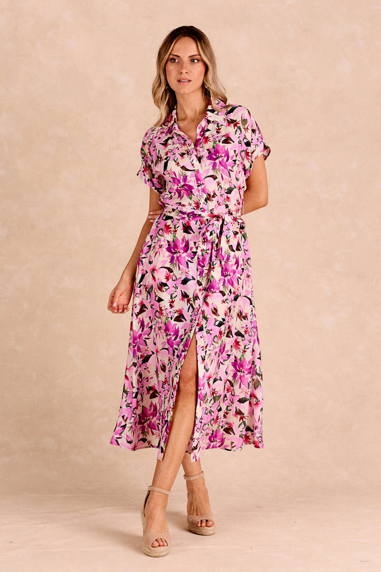 Pol&iacute;n Et Moi Vestido camisero frambuesa