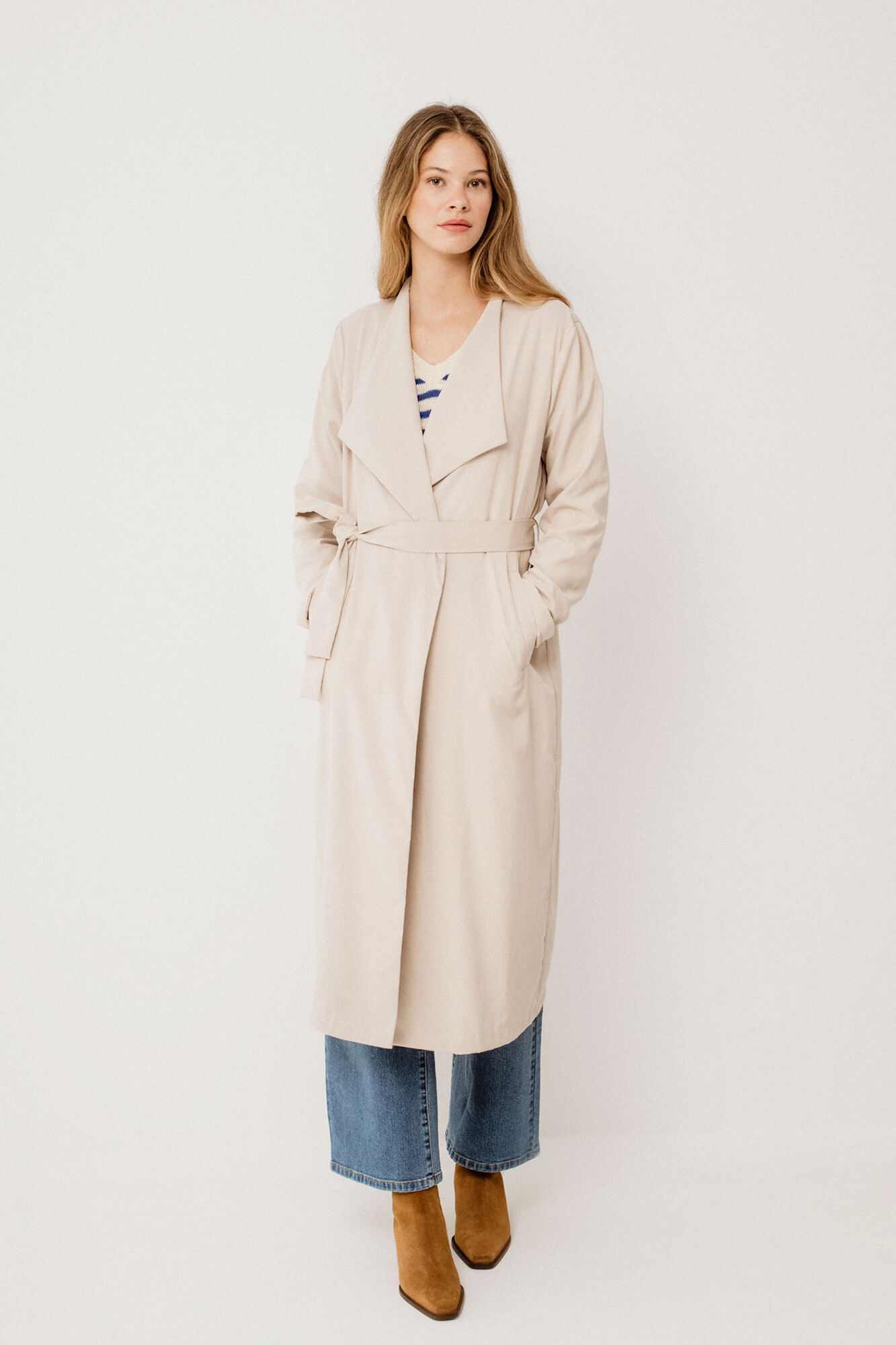 Vila Gabardina larga anudada