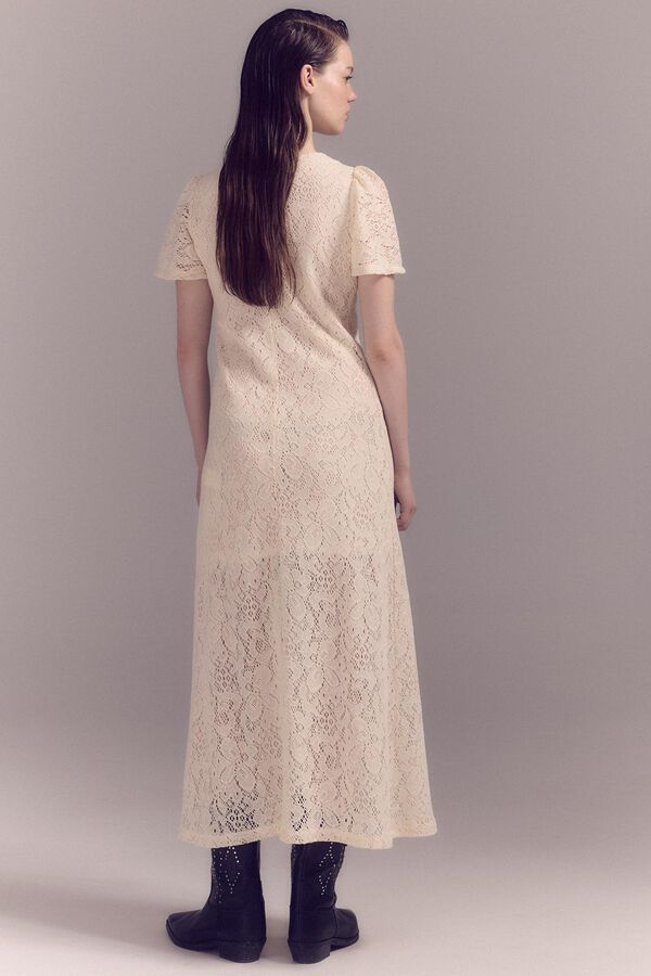 Slowlove Vestido renda Ecru
