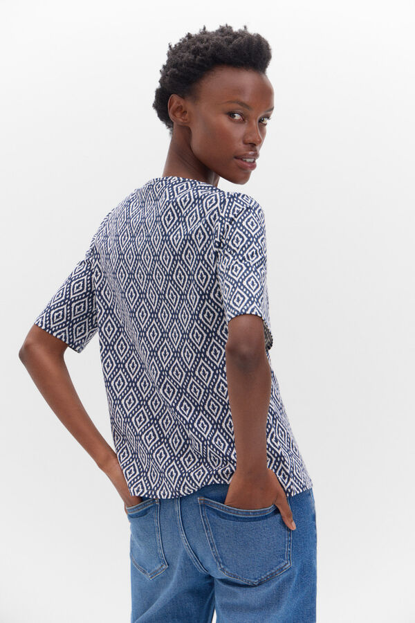 Cortefiel Camisola b&aacute;sica com bot&otilde;es dourados Azul