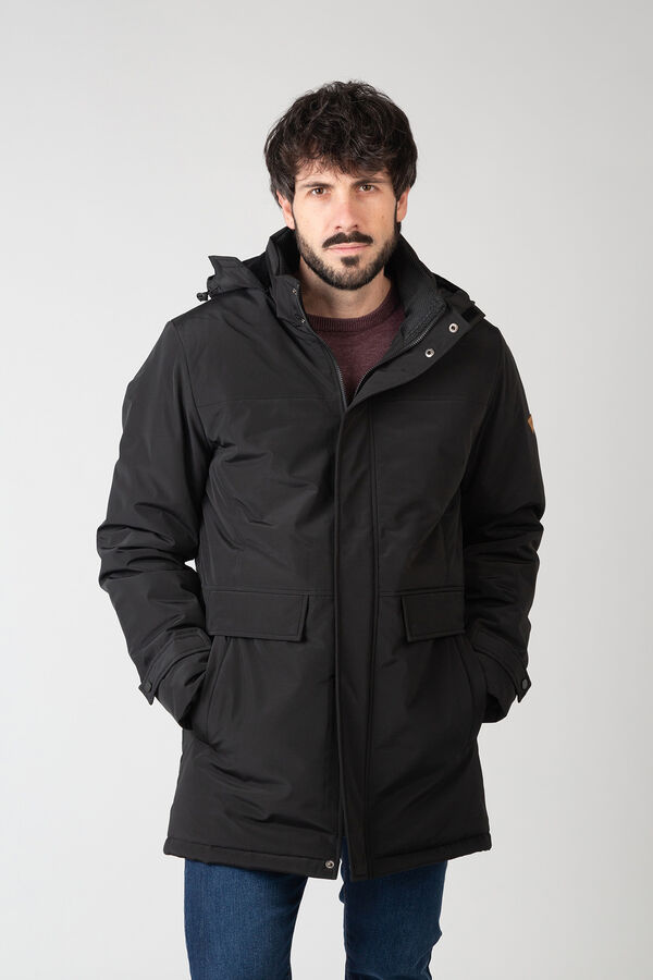 Privata Parka longa com capuz acolchoado Preto