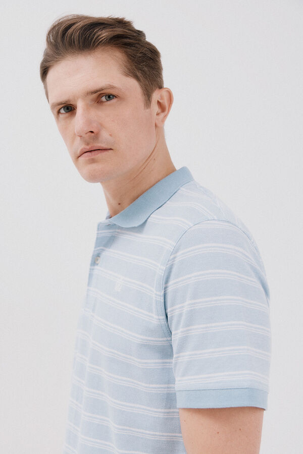 Cortefiel Polo oxford de rayas Azul