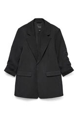 Vero Moda Blazer feminino com corte reto e glitter Preto