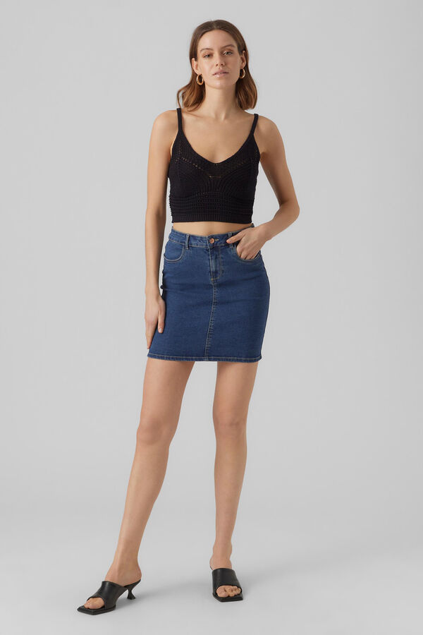 Vero Moda Saia denim ajustada Azul